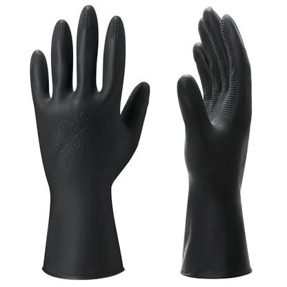 ThxToms 3 Pairs Hair Dye Gloves, Reusable Professional Hair Color Rubber Gloves for Home and Salon Black - size: Small