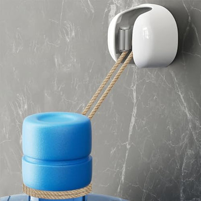Wall Mount Mop Holder, Strong Adhesive No Drill Broom Organizer with Versatile High Load Bearing, for Bathroom Kitchen Home Organization