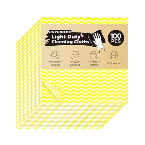 Disposable Dish Cloths,100Pcs, Reusable Kitchen Cleaning Cloths Dish Cloth 11.8X11.8 inch, Disposable Dish Towels for Kitchen, Household Cleaning Yellow