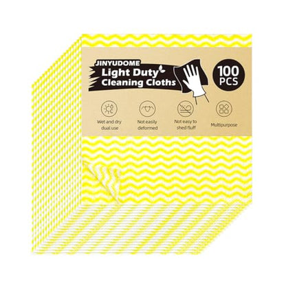 Disposable Dish Cloths,100Pcs, Reusable Kitchen Cleaning Cloths Dish Cloth 11.8X11.8 inch, Disposable Dish Towels for Kitchen, Household Cleaning Yellow