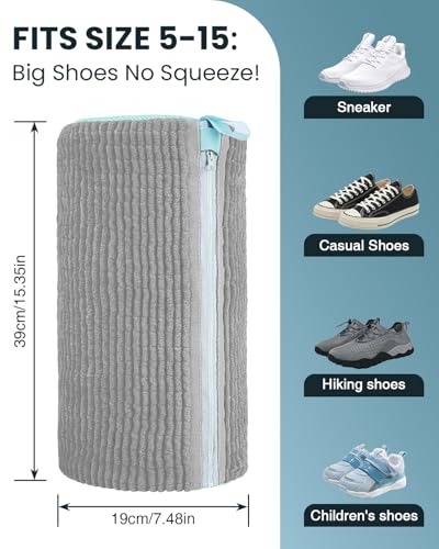 Shoe Washing Machine Bag: 2 Pack Reusable Shoes Cleaning Bags, Light Gray - color: Light Gray