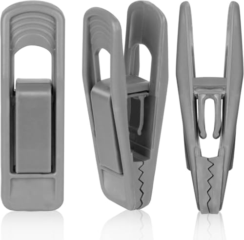 Tinfol Grey Pant Hanger Clips 80pc, Multi-Purpose Finger Clip, Strong Pinch Grip Plastic Clips for Slim-line Clothes Hangers - color: Gray, size: 80PCS