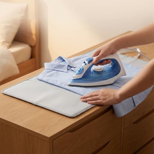 Large Ironing Mat with Mesh Pad, Foldable & Portable - size: 26.4"L x 15.9"W