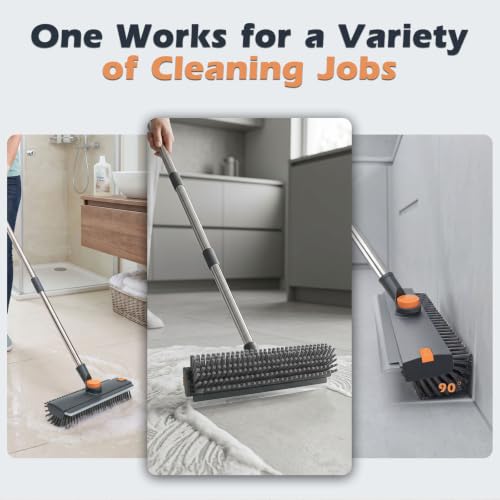 Masthome 3 in 1 Floor Scrub Brush with Long Handle 53.7" - color: Gray