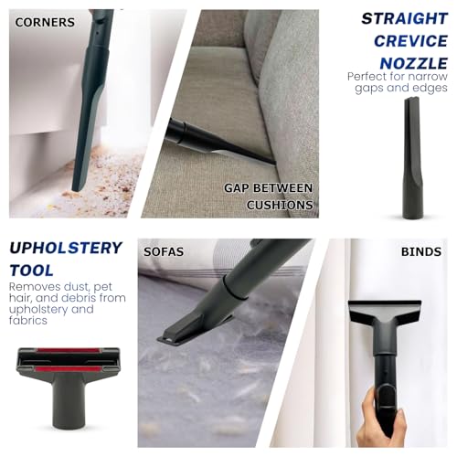 For Miele Vacuum Cleaner Attachments for Upholstery, Corners, Dusting & Car Detailing - Round Dust Brush, Crevice Tool, Upholstery Tool & More Compatible with Miele C1 C2 C3 - style: Miele Attachments Kit