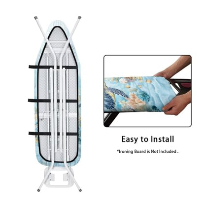Turtle Iron Board Cover Heavy Duty Padding Ironing Board Covers with Elastic Edge Fastener Hook and Loop Design Universal Size 15向4 inches - color: Turtle