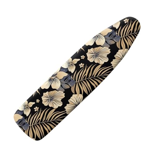 Flower Monstera Print Ironing Board Cover Standard Size, Palm Tree Printed Ironing Board Protector, Heat Reflective, Non Stick and Scorch Resistant, Elastic Edge - color: Flower Monstera Palm Tree - Multi