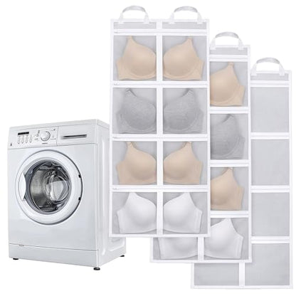 3-Pack Bra Laundry Bags for Washing Machine | Extra Large 39" x 16" | Holds 12 Bras (A-D Cups), 4-in-1 Wash, Dry, Store & Dust-Proof Mesh Bags for Delicates, Lingerie Care & Travel Accessories