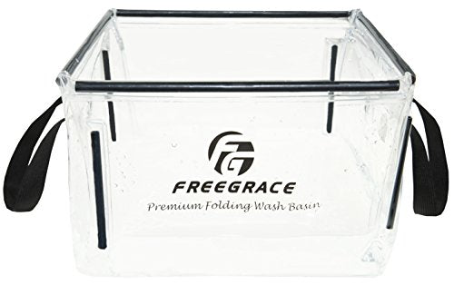 Freegrace Clear Folding Wash Basin - Collapsible Camping Sink & Dish Pan