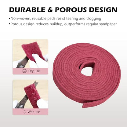 Maroon General Purpose Scuff Pads, Scuffing, Scouring Pad, Sanding, Paint Primer Prep Scratch - Surface Preparation Pad Car Auto Body Woodworking 7447-Premium, 2 Inches * 30 Feet - color: Maroon, style: 2 Inches * 30 Feet