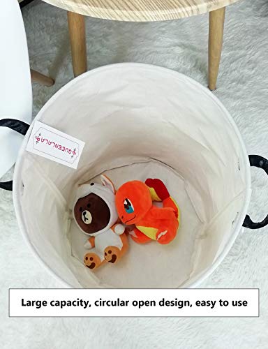 QUEENLALA Foldable Waterproof Round Fabric Laundry Basket Home, Elephant - color: Parent-child elephant