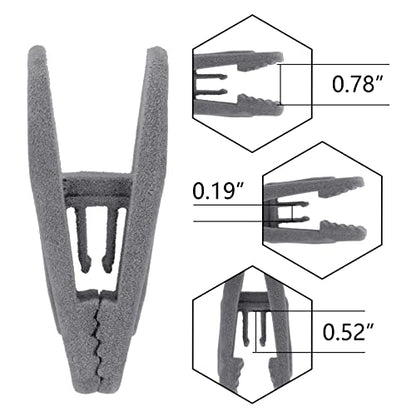 Tinfol Gray Velvet Hanger Clips, 80 Pack Pants Velvet Clips, Large Opening Clothes Pin Hanger Clip, Strong Finger Flocked Clip Perfect for Slim-line Clothes Velvet Hangers - color: Gray, size: 80PC