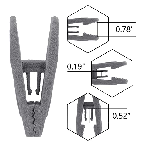 Tinfol Gray Velvet Hanger Clips, 80 Pack Pants Velvet Clips, Large Opening Clothes Pin Hanger Clip, Strong Finger Flocked Clip Perfect for Slim-line Clothes Velvet Hangers - color: Gray, size: 80PC