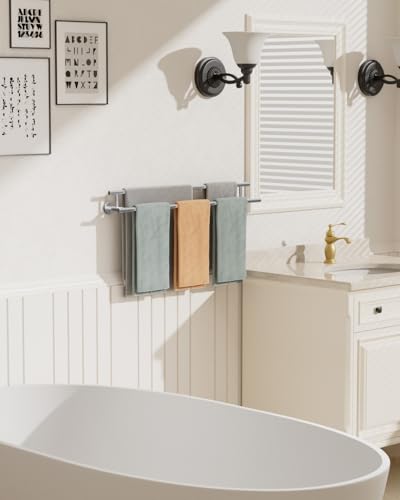 Alise Double Towel Bar,28" Towel Racks for Bathroom Wall Mounted,Nickel - color: Brushed Nickel, size: 28-Inch (2-Bars)