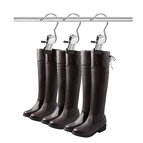 Tosnail 40 Pieces Boot Hanger Clips, Stainless Steel Laundry Hooks, Closet Hanging Clips, Space Saving for Jeans, Hats, Tall Boots, Towels