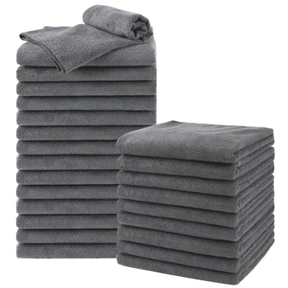 UNIMADE Salon Towels 24 Pack, Super Soft Microfiber Gym Towels - color: Grey, size: 24PK