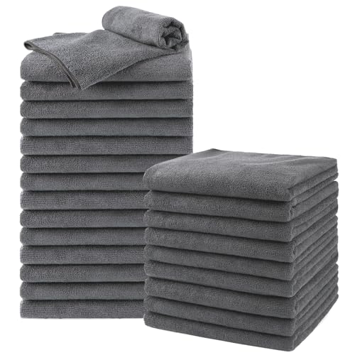 UNIMADE Salon Towels 24 Pack, Super Soft Microfiber Gym Towels - color: Grey, size: 24PK