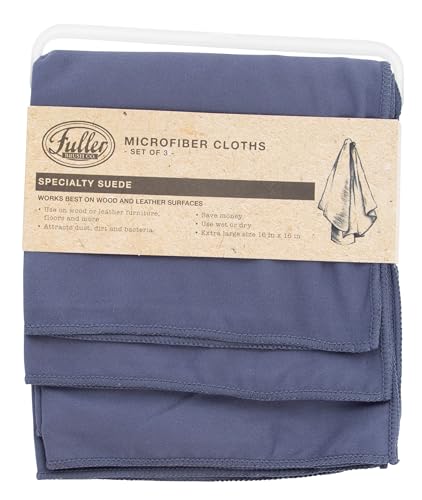 Fuller Brush 182 Specialty Suede Microfiber Cleaning Cloths – 3-Pack – Lint-Free, Non-Abrasive, Reusable & Machine Washable – for Wet or Dry Use on Glass, Wood, Leather & More