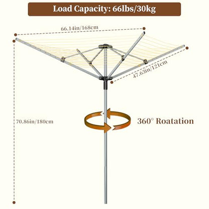 Rotary Clothesline Outdoor Umbrella Drying Rack