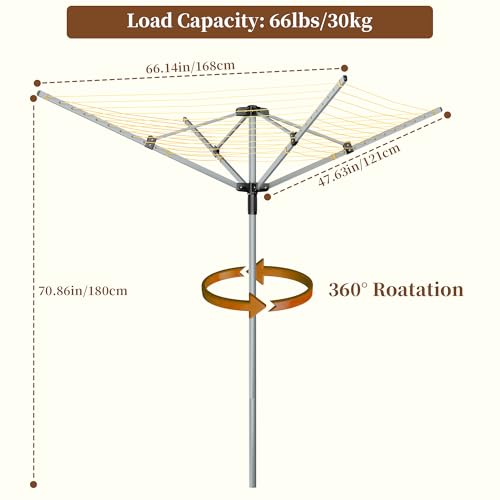 Rotary Clothesline Outdoor Umbrella Drying Rack