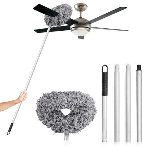 FONUNO Ceiling Fan Cleaner Duster High Ceiling Extended Fan Blade Cleaner - color: Gray