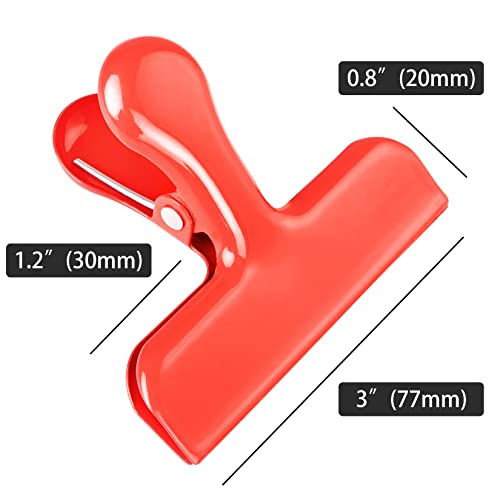 FINDMAG Red Chip Clips, 8 Pack Metallic Bag Clips for Food and Snack Use - color: Red, size: Set of 8