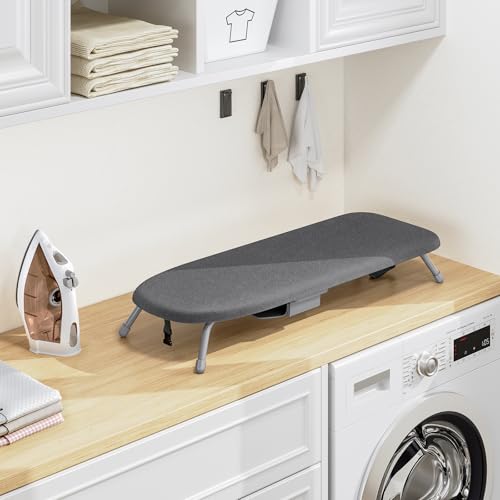 APEXCHASER Small Ironing Board with Iron Holder Without Iron Rest, Black - color: Black