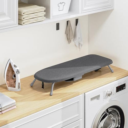 APEXCHASER Small Ironing Board with Iron Holder Without Iron Rest, Black - color: Black