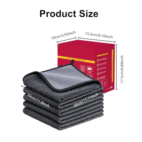 5PC Genie Cloth Magic Cleaning Cloths, Reusable Microfiber Cleaning Cloth
