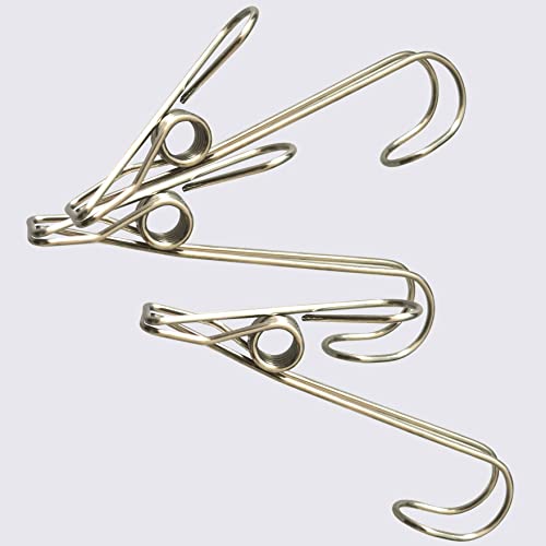 Stainless Steel Clothes Pins, 304 Stainless Steel Metal Long Tail Clothes Pins Stainless Steel Hook Clothes Pins Large Rust-Proof Clothes Pins (12)