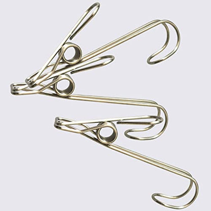 Stainless Steel Clothes Pins, 304 Stainless Steel Metal Long Tail Clothes Pins Stainless Steel Hook Clothes Pins Large Rust-Proof Clothes Pins (12)