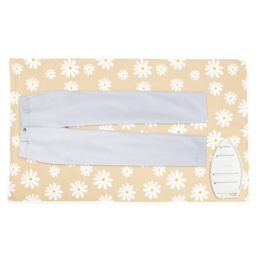 Encasa XO Ironing Mat for Table Top, Heat Resistant Pad, Large, 48"x28" - color: Daisy Beige, size: Large