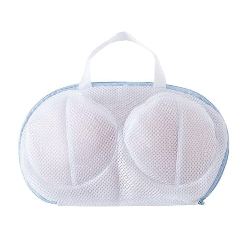 Bra Wash Bag Set, Mesh Laundry Washing Bags with Premium Zipper for Bra, Foldable Mesh Lingerie Underware Wash Bags Protector for Washing Machine - color: Blue
