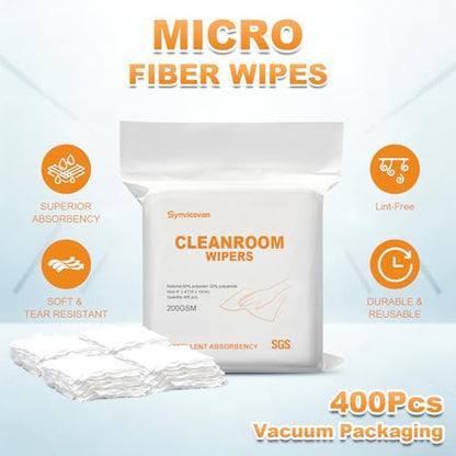 Microfiber Cloths 4"x4"(400 Pcs,200GSM)