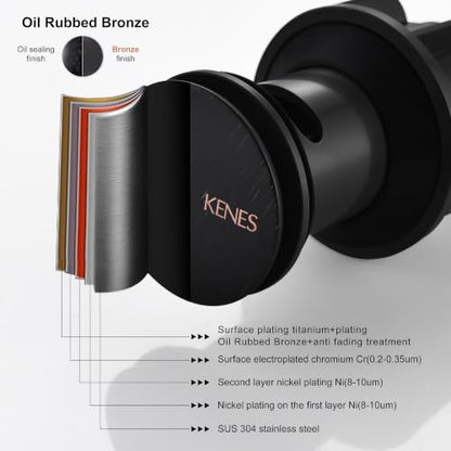 KENES 2 Pack Oil Rubbed Bronze Pop Up Bathroom Sink Drain with Overflow - color: Oil-rubbed Bronze X 2, size: Big Pop up Cap (With Overflow)