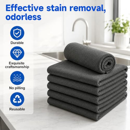 6Pcs Magic Cleaning Cloth,Microfiber Cleaning Cloths Lint Free Reusable Cleaning Rags for Glass, Window,Kitchen,Stainless Steel,Cars & Screens(7.87X11.81in)