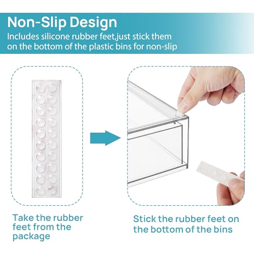 Vtopmart Clear Stackable Storage Drawers, 4 Pack Wide Plastic Organizers - style: 4pack Wide