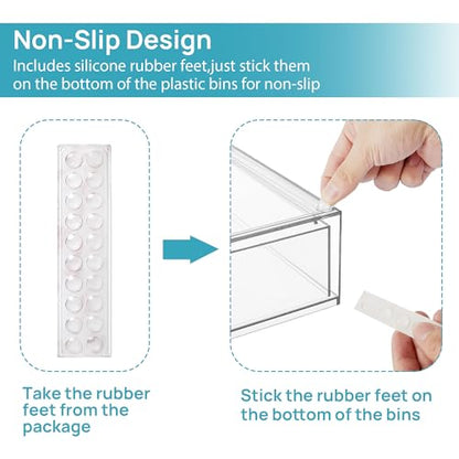 Vtopmart Clear Stackable Storage Drawers, 4 Pack Wide Plastic Organizers - style: 4pack Wide