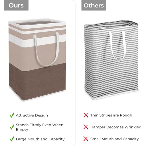 HomeHacks 2 Pack Large Laundry Baskets, Laundry Hampers Bags (Khaki 75Lx2) - color: Brown, size: 75L