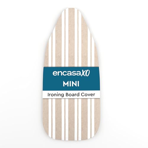 Encasa XO Ironing Board Cover and Pad, Thick Felt 28"x12" - color: Franca Beige Stripes, size: Mini