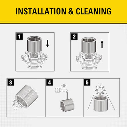 Stanley HEPA Cartridge Filter Fits Most 5–18 Gal Wet/Dry Vacuums 08-2566H - style: HEPA Cartridge Filter