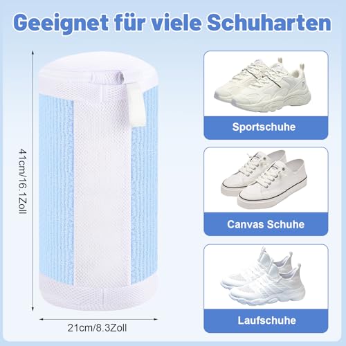 Dntorx 2 PCS Shoe Washing Machine Bags for Washer and Dryer, Blue + White - color: Blue+White