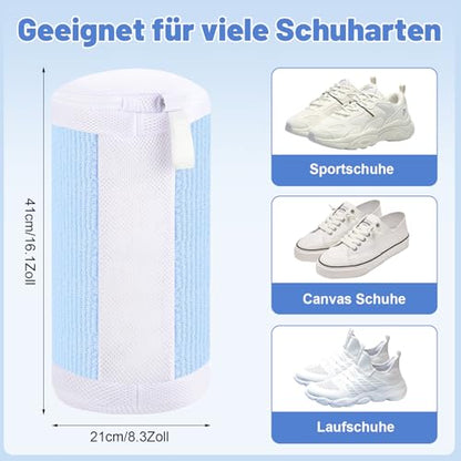 Dntorx 2 PCS Shoe Washing Machine Bags for Washer and Dryer, Blue + White - color: Blue+White