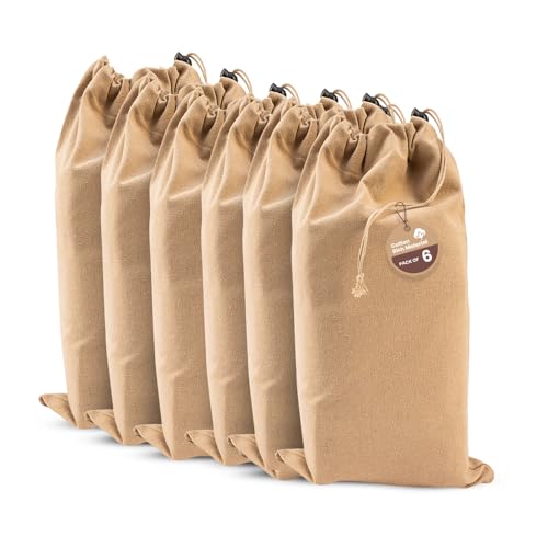 LFH Cotton Rich Shoe Storage Bags with Drawstring, Dustproof Breathable Reusable Organizer, Perfect For Travel, Dorm, Hotel, College, Gym, Easy to Carry, Machine Washable 8"x17" (Pack of 6) - Beige - color: Beige, size: 8"x17" (Pack of 6)
