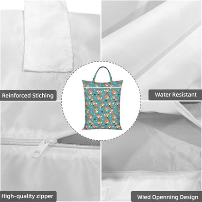 Orange Fox Travel Laundry Bag Washable Dirty Clothes Bag for Gym - color: Orange Fox