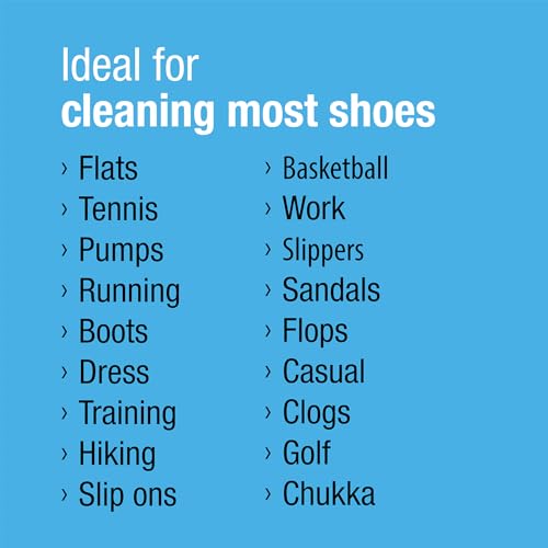 CleanKicks Shoe Cleaning Kit - Footwear Cleaner for Sneakers, Boots, Cleats, and Many Other Shoe Types - (4 Ounce Bottle and Brush). Packaging May Vary Between Green and Blue.