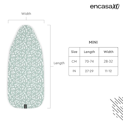 Encasa XO Ironing Board Cover and Pad, Thick Felt 28"x12" - color: Green Leaflet, size: Mini (28"x12")