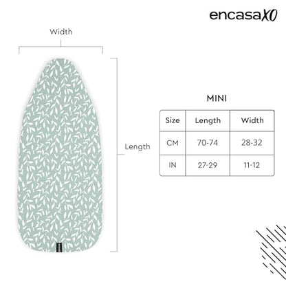 Encasa XO Ironing Board Cover and Pad, Thick Felt 28"x12" - color: Green Leaflet, size: Mini (28"x12")