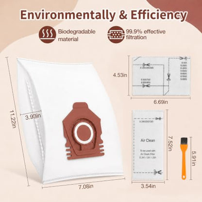 Rowhalf 12 Pack 3D Airclean Dust Bag for Miele CO/TU M1/L1/S1 Series Vacuum - size: 12 pack- CO/TU