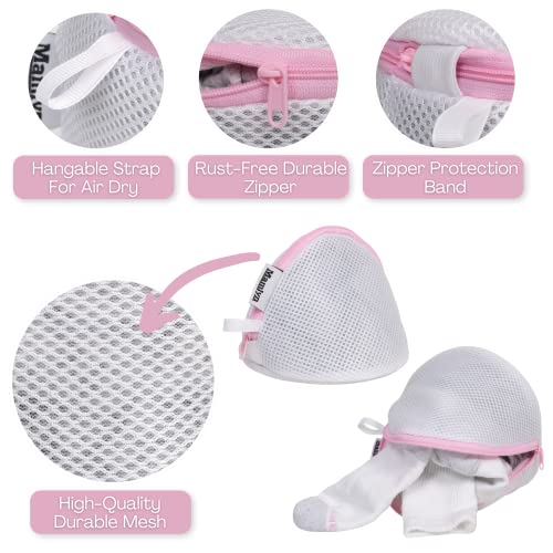 Mamlyn Mesh Bra Bags for Washing Machine, Lingerie wash Bags for Laundry - size: 2 Traingle